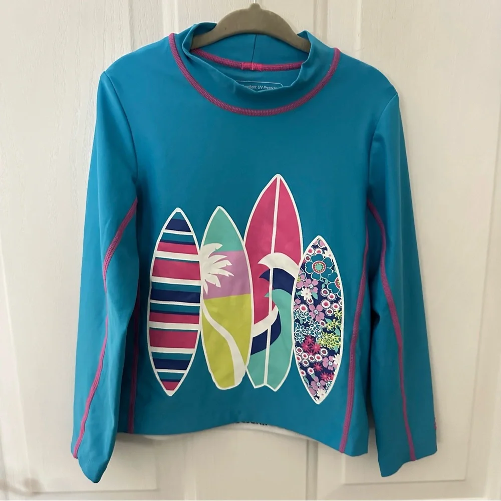 Coolibar UPF 50+ Girls  Sandshark Surfboard Long Sleeve Rashguard Sun Protective